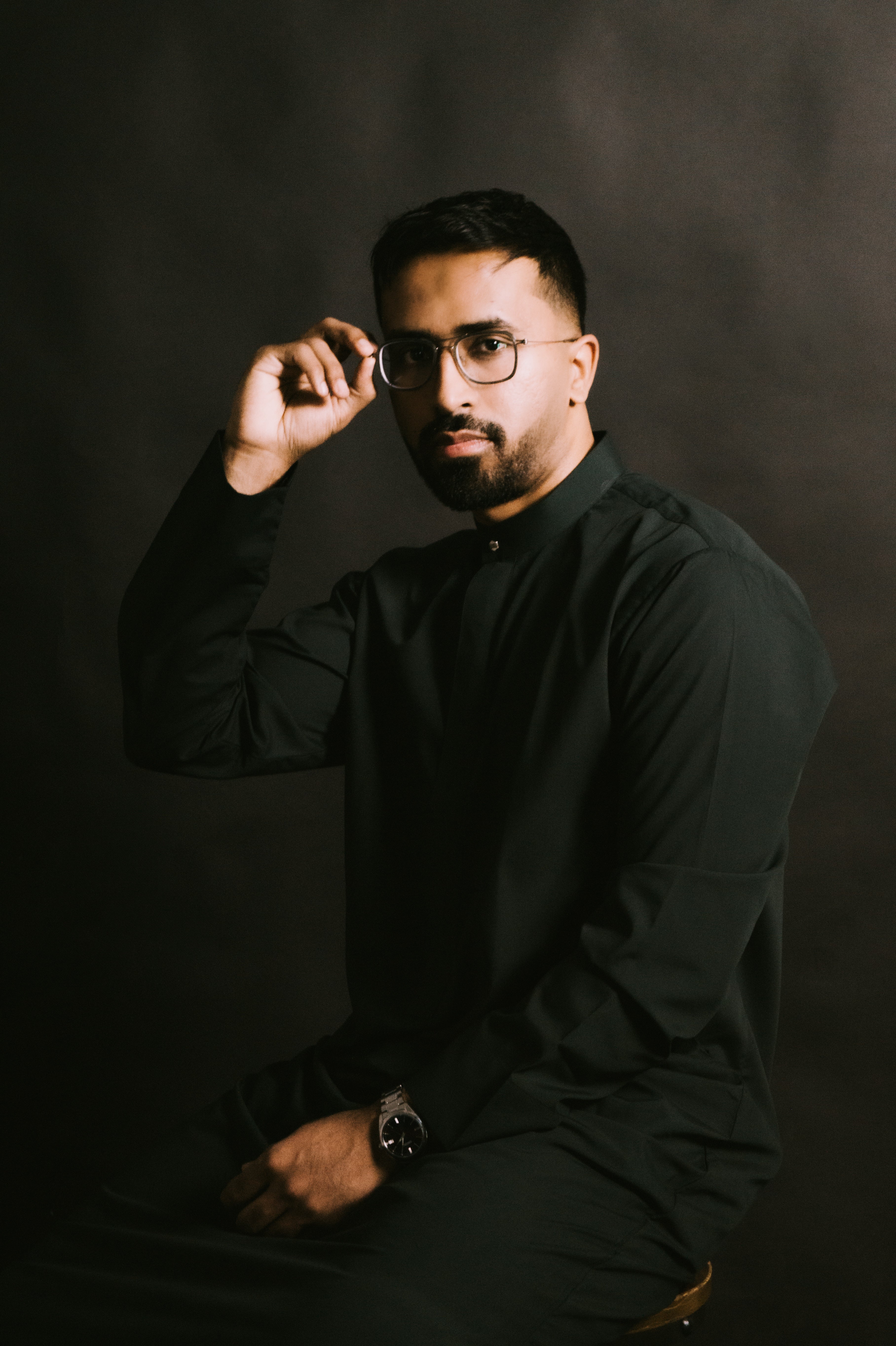 DeNative Calligraphy Thobe - Emerald Elegance