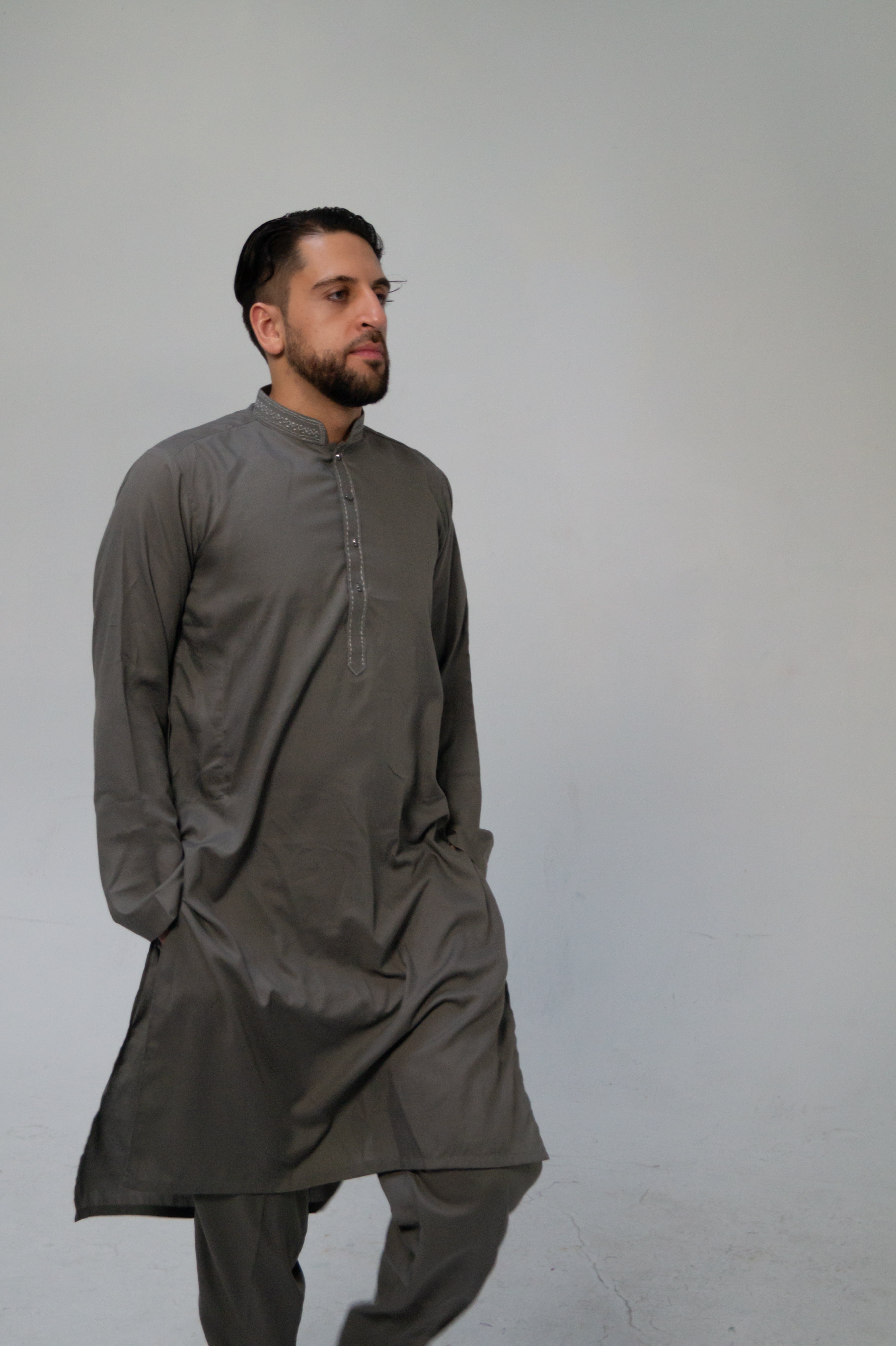 DeNative Kurta Set - Slate Gray