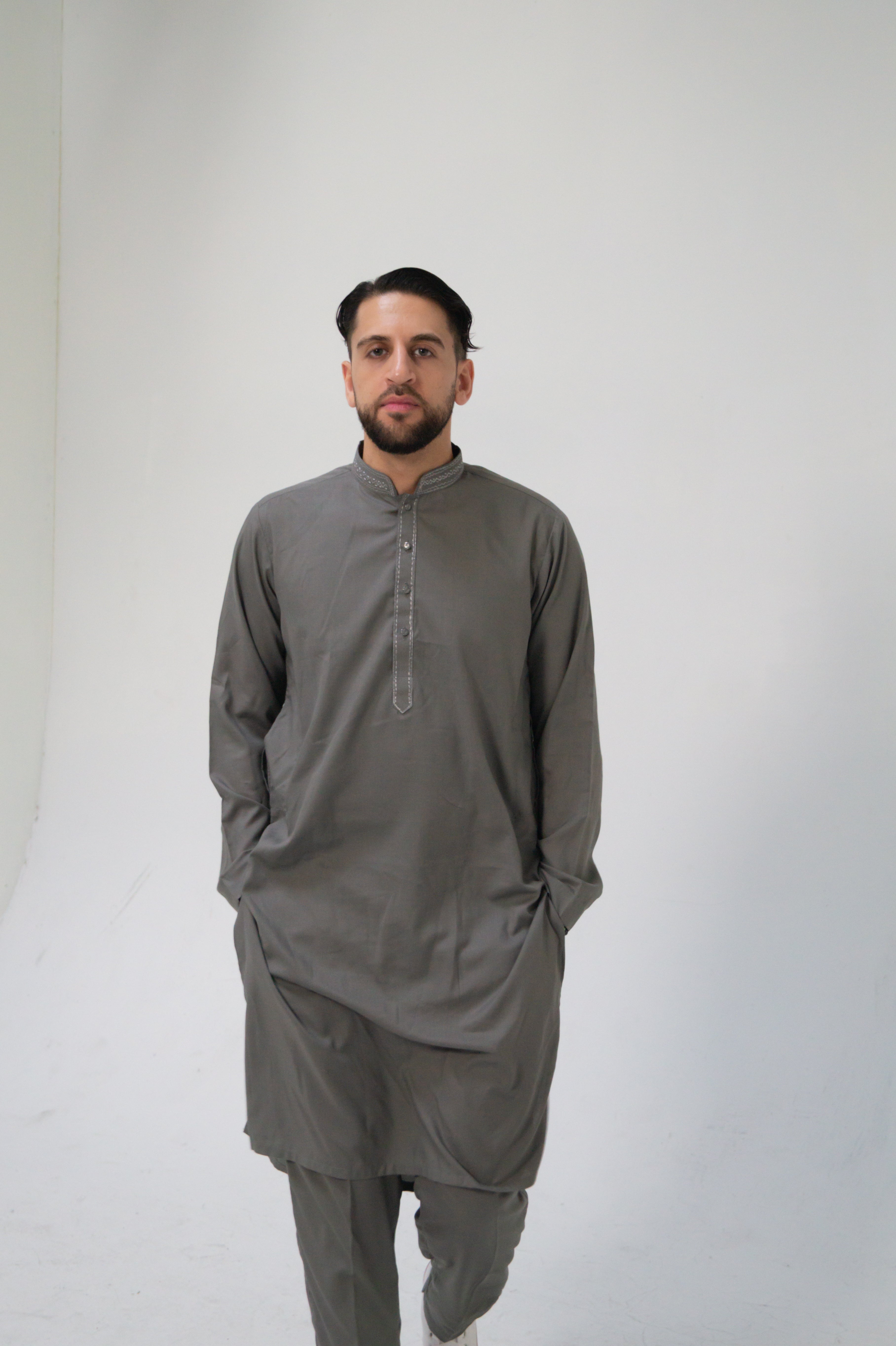 DeNative Kurta Set - Slate Gray