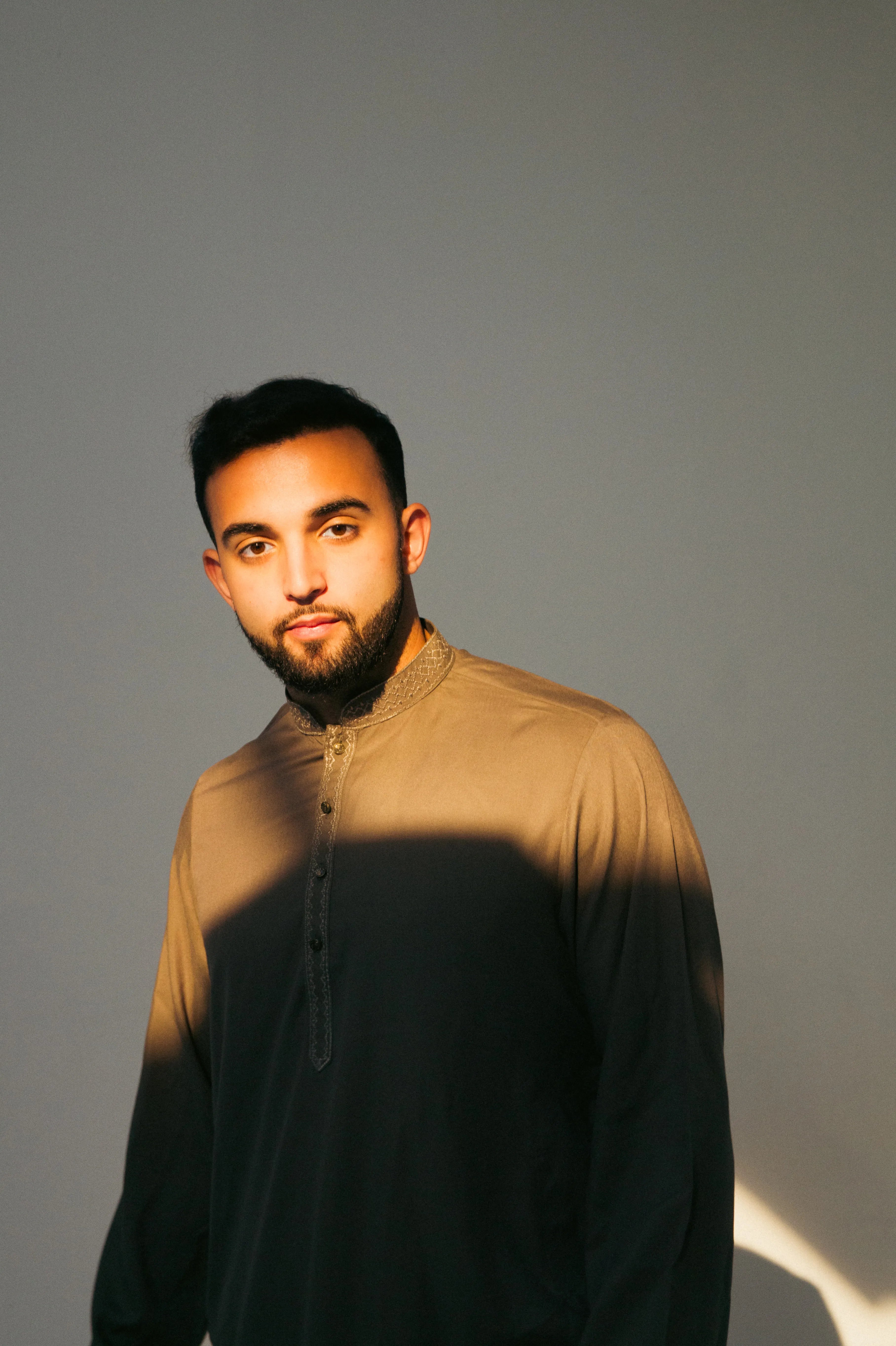 DeNative Kurta Set - Olive Grey