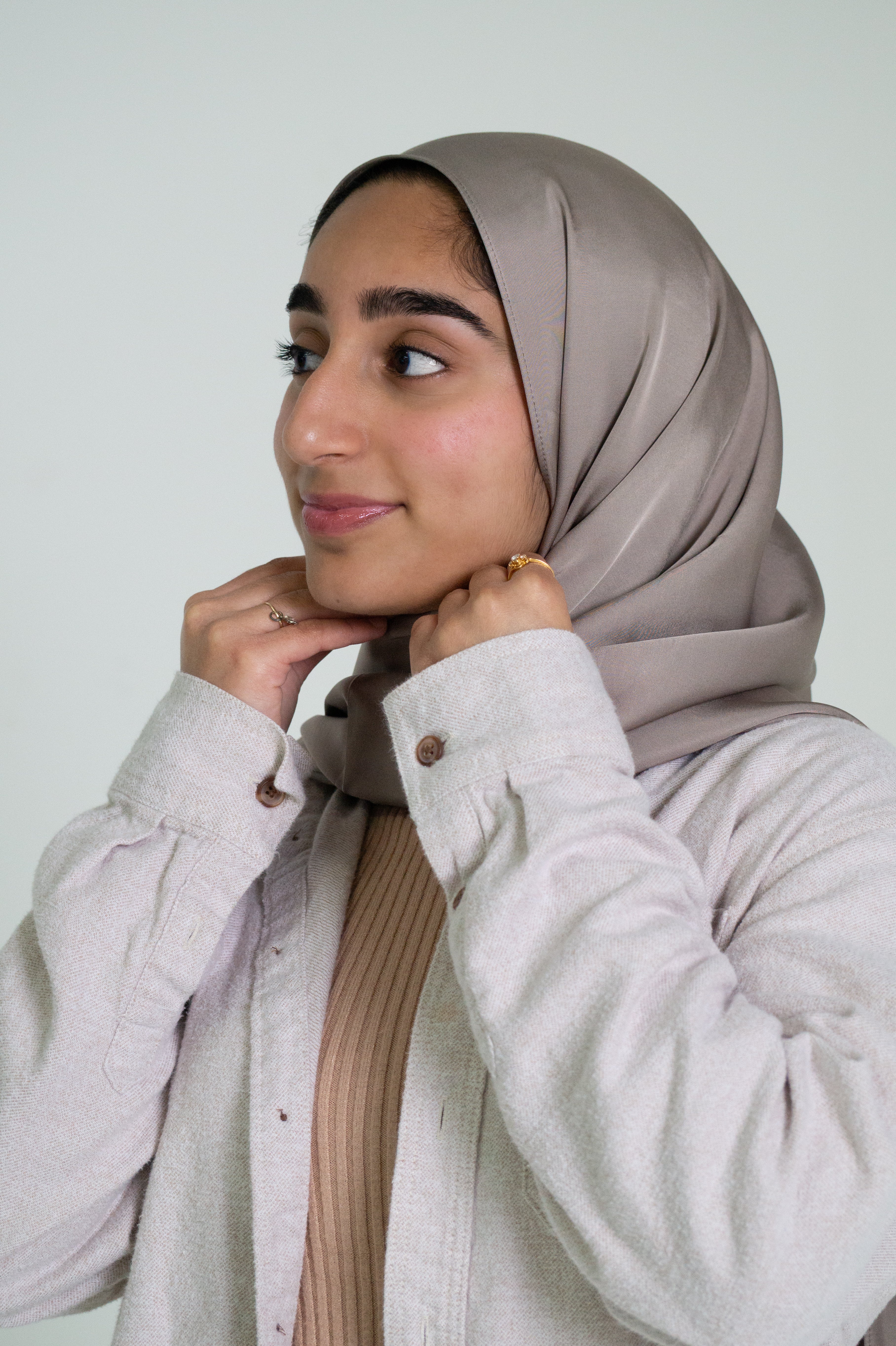 Silver Taupe Panda Silk