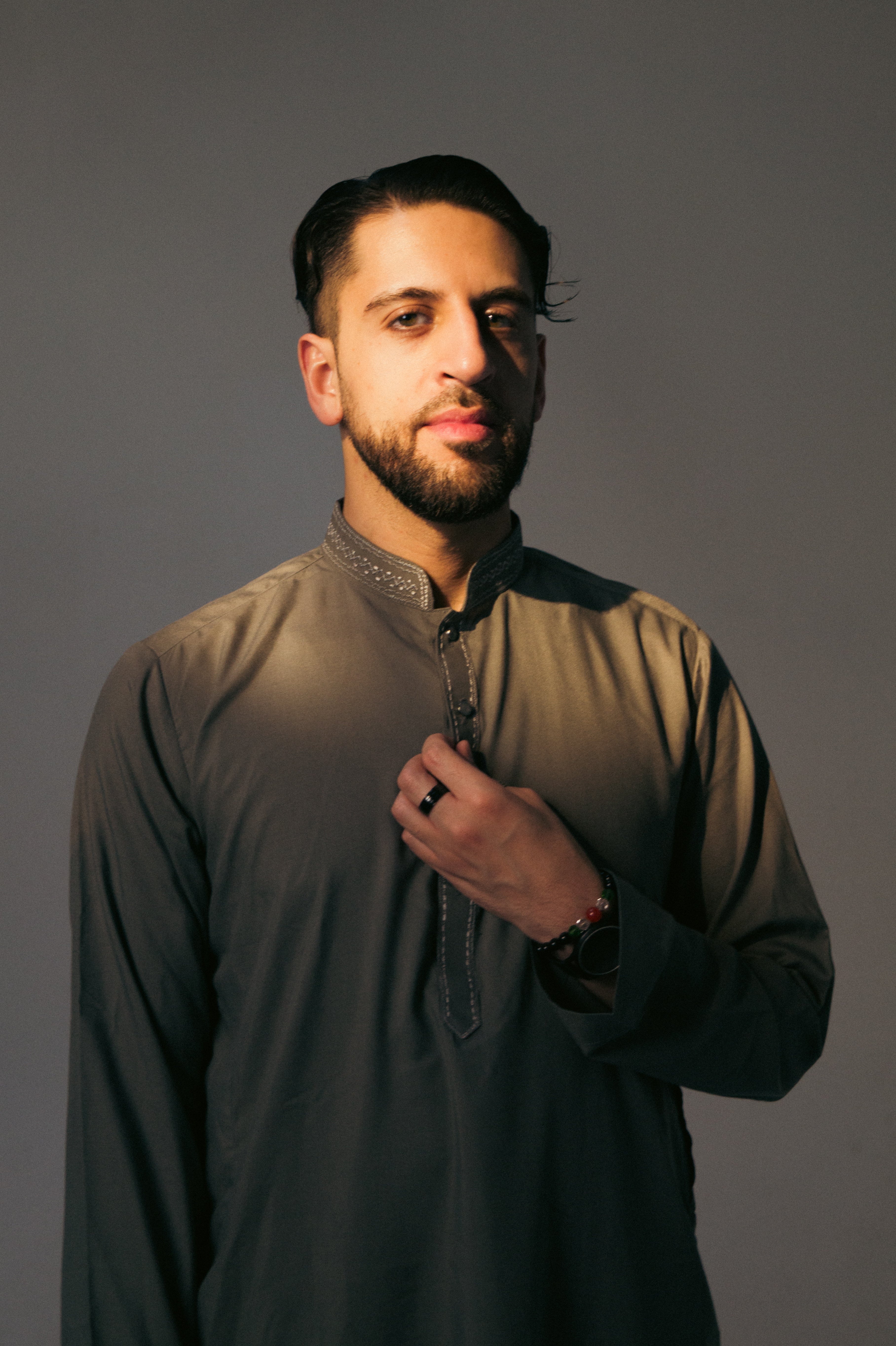 DeNative Kurta Set - Slate Gray
