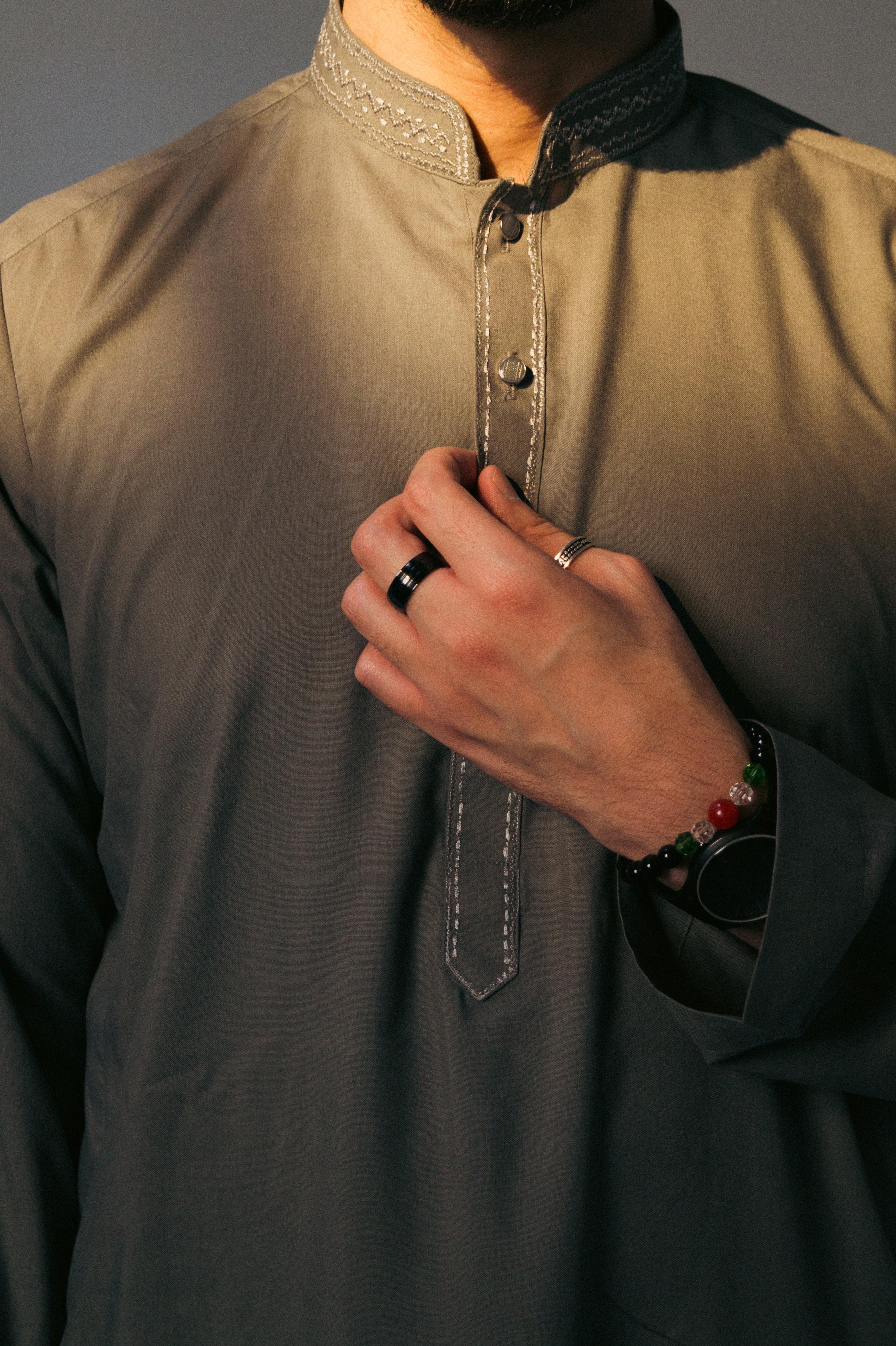 DeNative Kurta Set - Slate Gray