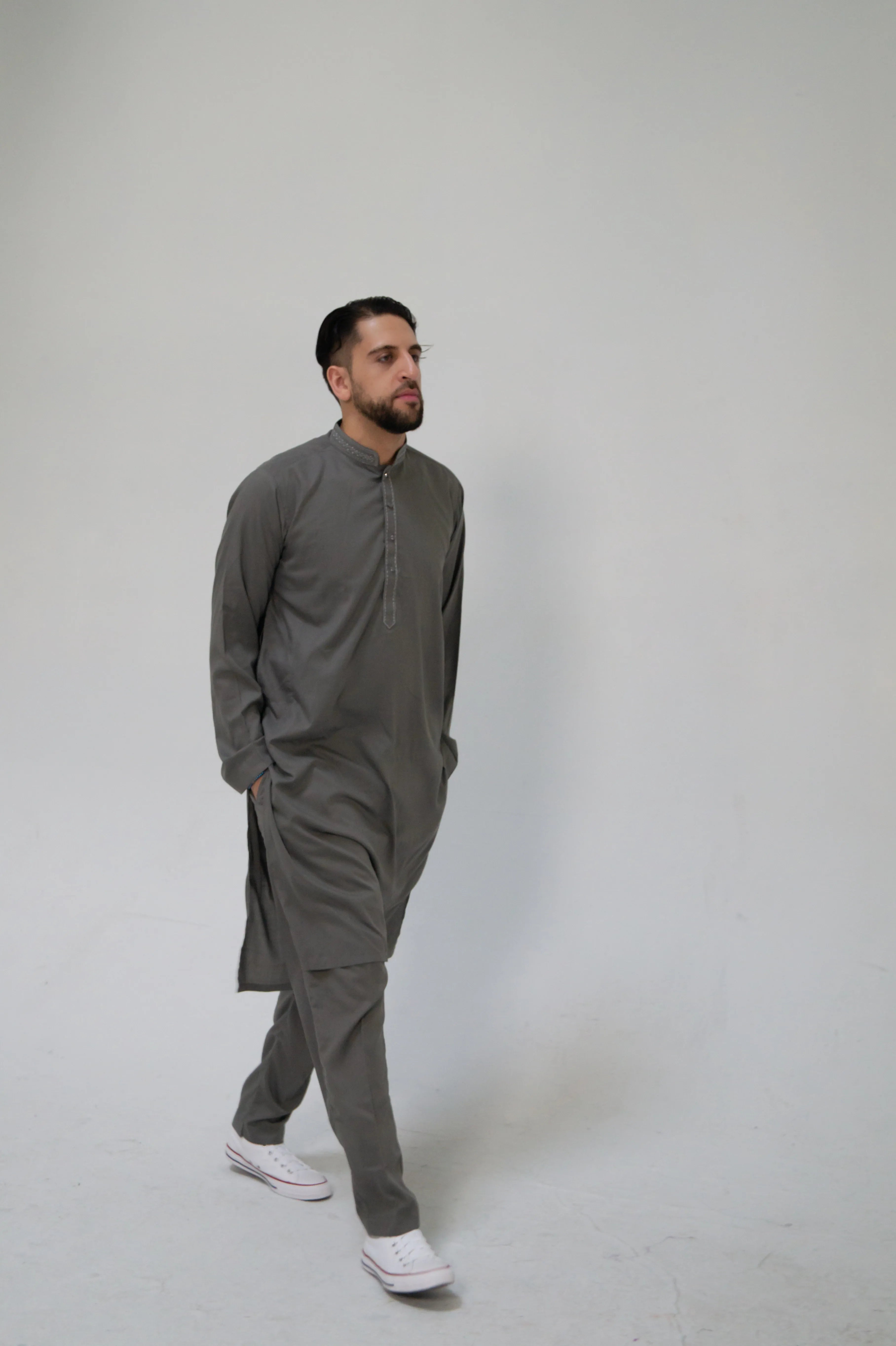 DeNative Kurta Set - Slate Gray